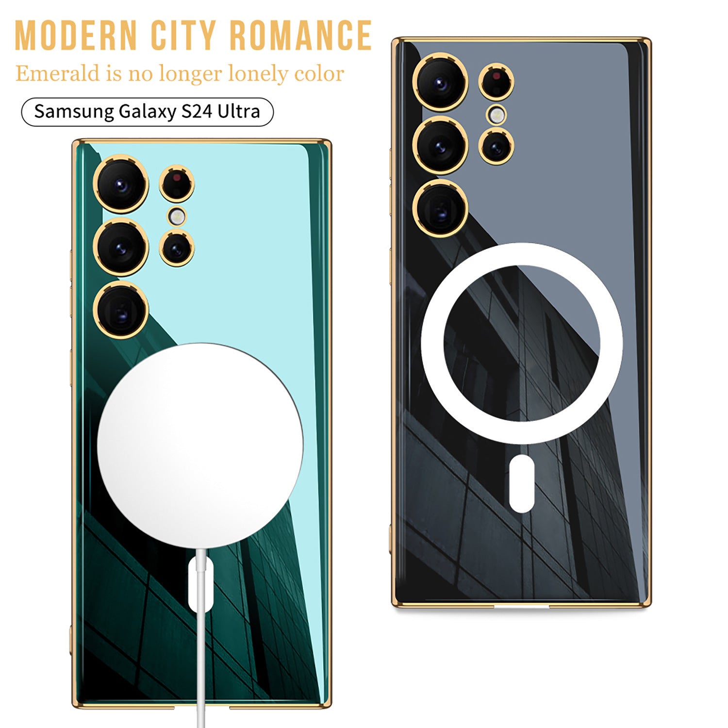 Wireless Charger Circle Magnetic Drop-resistant S24 Ultra-thin Plating Protective Cover Phone Case Wireless Charger Circle Magnetic Drop-resistant S24 Ultra-thin Plating Protective Cover Phone Case
